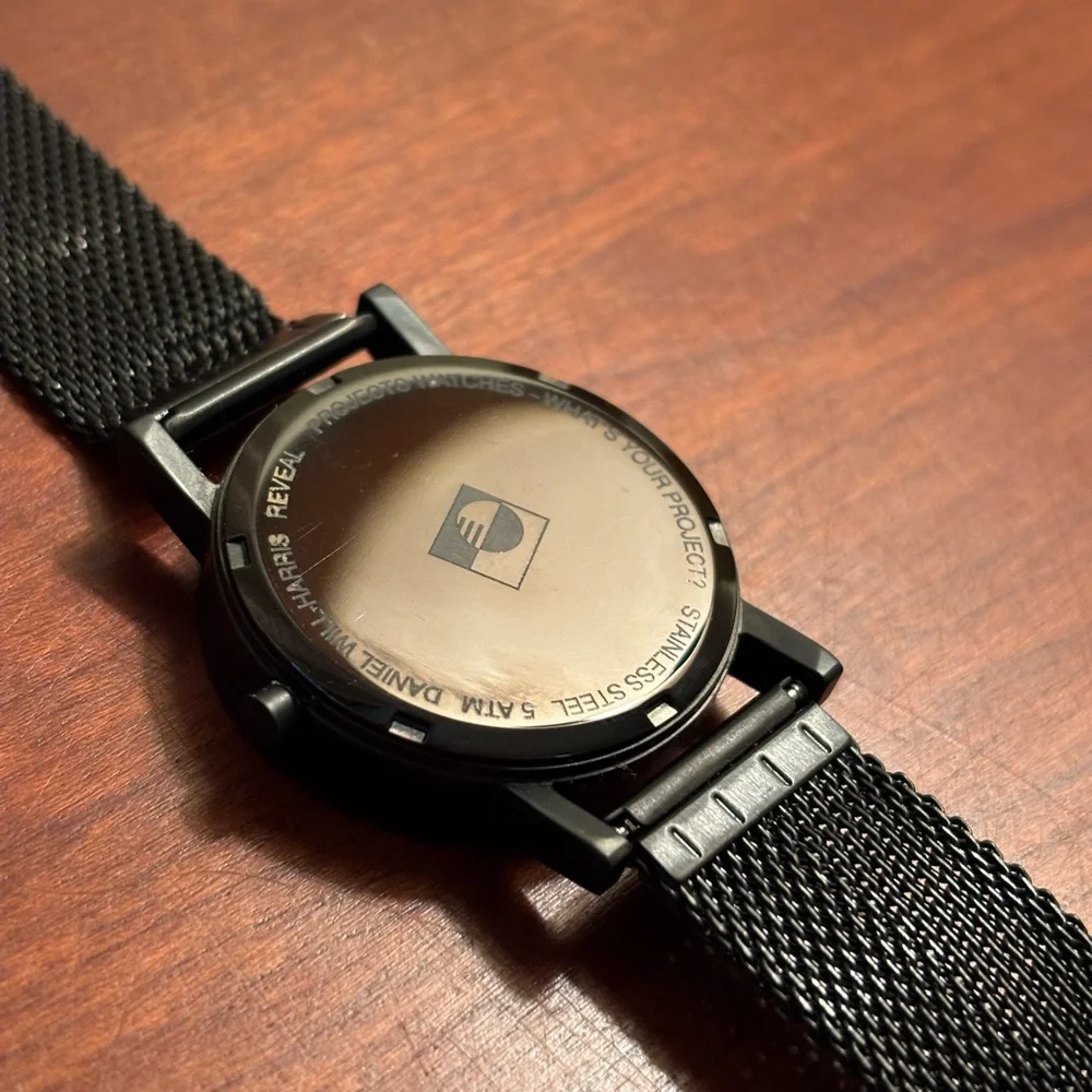 Minimalist Black Mesh Strap Watch